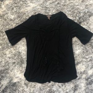 H&M Black Tasseled Shirt Dress